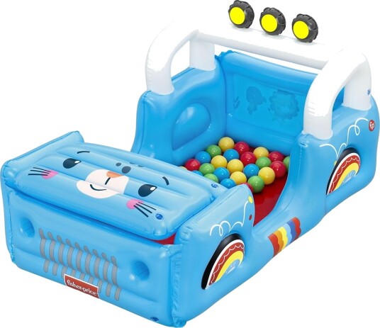 Bestway Fisher-Price Oppblåsbar Bil Med Baller 1,17 M X 76 cm X 61 cm