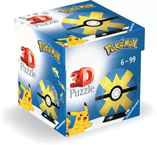 Puslespill 3D 54 Pokémon Ball blÄ/gul Puslespill 3D 54 Pokémon Ball blÄ/gul