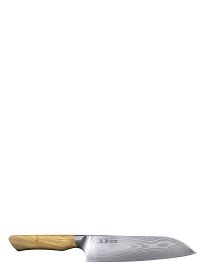 Satake Kaizen Santoku Chef's Knife 18Cm Silver Satake OLIVE BEIGE AND STEEL ONE SIZE