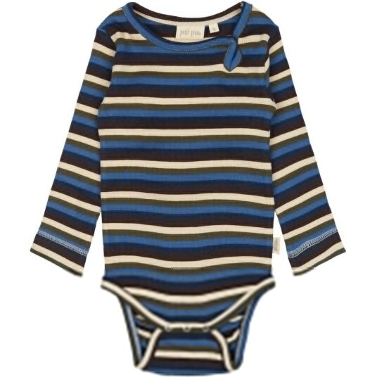 Petit Piao True Navy Multistripe Body L/S Modal Multi Striped 56