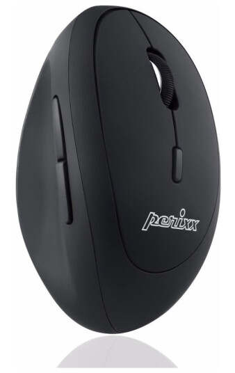 Perixx Perimice-719 Ergonomisk Mus Trådløs Optisk Sort 6 Knapper 1600 Dpi Ergonomisk Korrekt