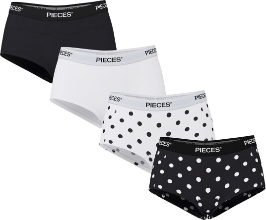 Pieces Pclogo Lady 4 Pack Aop/Solid Noos Bc Black XXL