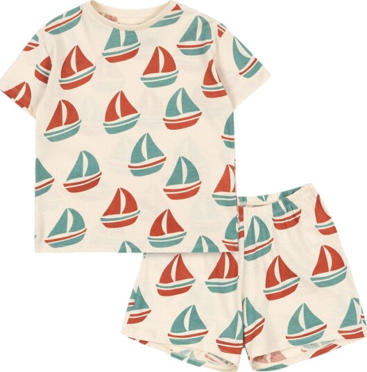 Konges Sløjd Shorts Sett Kjent Ahoy Konges Sløjd 3 år 98 Shorts Beige Grønn Rød