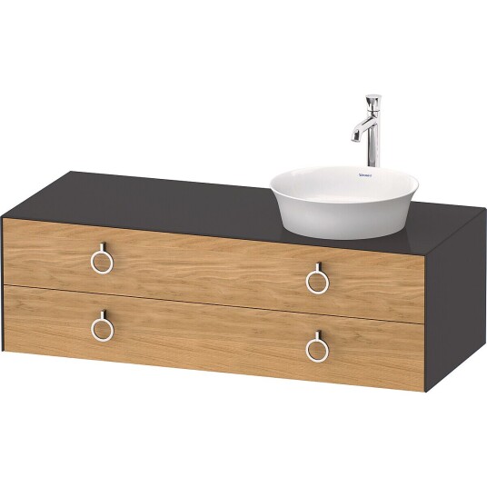 Duravit White Tulip Servantskap 2 skuf. 130x55x40,8 cm Eik/Grafitt Høyglans
