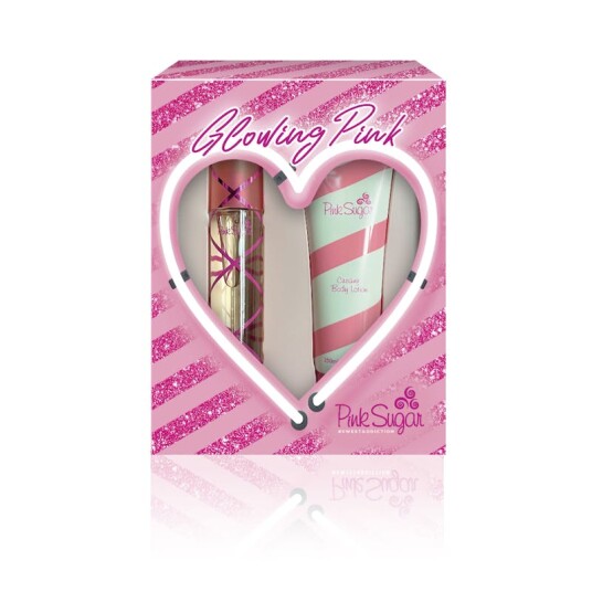 Aquolina Pink Sugar Glowing Gift Set 100 ml + 250 Gaveeske Aquolina Pink Sugar Glowing Gift Set 100 ml + 250 Gaveeske