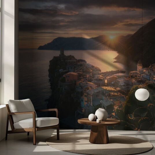 Tapet   Kyst Solnedgang By