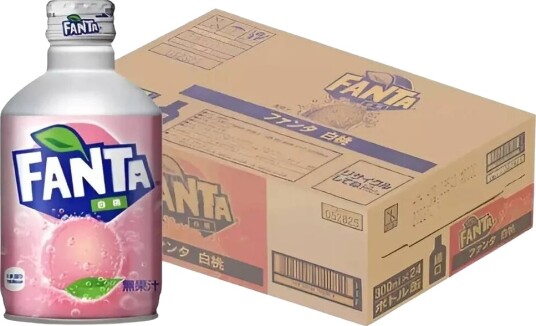 24 stk Fanta White Peach i Metallflaske Helt Brett 24x300 ml Japan