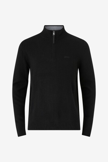 Superdry Pullover Wool Blend Half Zip Jumper Svart Superdry Pullover Wool Blend Half Zip Jumper Svart