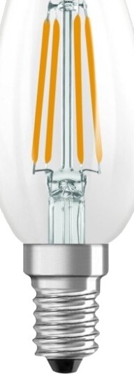 Osram Star   Led Filamentlyspære   Form: B40   Klar Finish   E14   3.4 W Ekvivalent 40 W   Klasse D   Varmt Hvitt Lys   2700 K