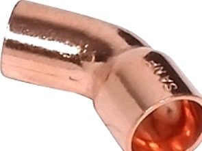 Bøjning 45° 12 MMed Muffe Og Glat Ende