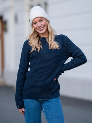 Twentyfour Mode Rib RN Sweater Blå XS