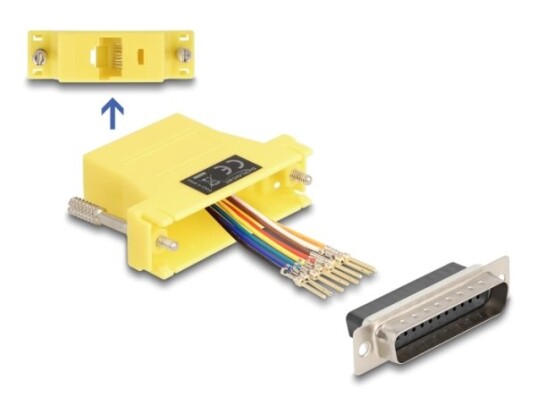Delock D-Sub 25 Pins Hann Til Rj45 Hunnmonteringssett Gul