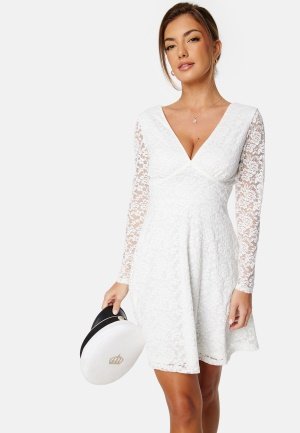 Bubbleroom Occasion Long Sleeve Lace Dress White S Bubbleroom Occasion Long Sleeve Lace Dress White S
