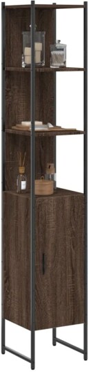 Baderomsskap brun eik 33x33x185,5 cm konstruert tre