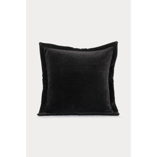 Lama Putetrekk Fløyel Sort med Paddet Kant 50x50 cm