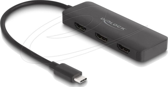 Delock Video/Lyd Splitter 4K 60Hz Dp Alt Mode Mst Usb Type C 3 X Hdmi Stasjonær