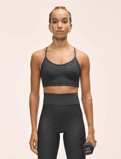 Casall Sleek Strappy Sports Bra Printed - Black - XS Casall Sleek Strappy Sports Bra Printed - Black - XS
