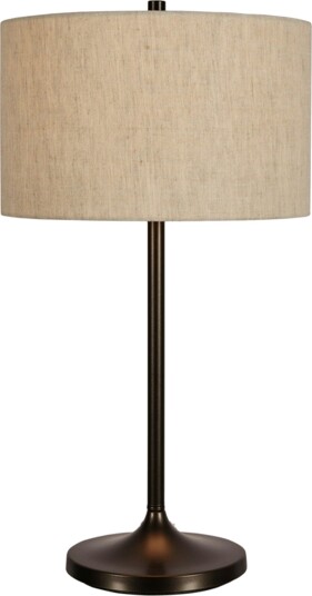 Soft Bordlampe Metallisk Bronse / Linen Natural
