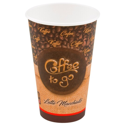 WIMEX Engangskopp To Go Latte Macciato; 51cl, 9x14.7 cm (ØxH); Brun; 50 Stykk / Forpakning