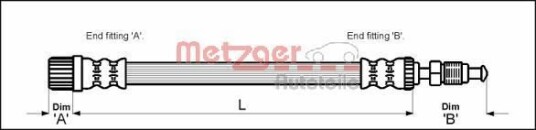 Bremseslange METZGER 4113258
