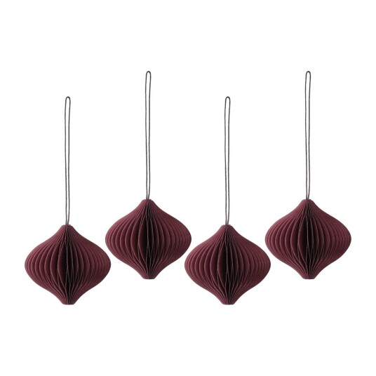 Scandi Living Onion juletrekuler 4-pakning Red