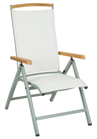 Brafab Andy posisjonsstol Mørk grønn/offwhite Teak armlen Grønn