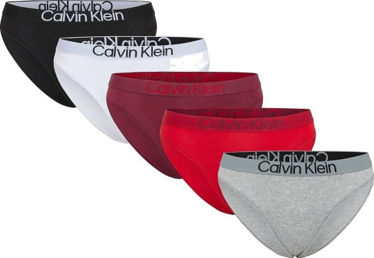 Calvin Klein Bikini 5Pk BLACK GREY HEATHER ESTABLISHED RED XS