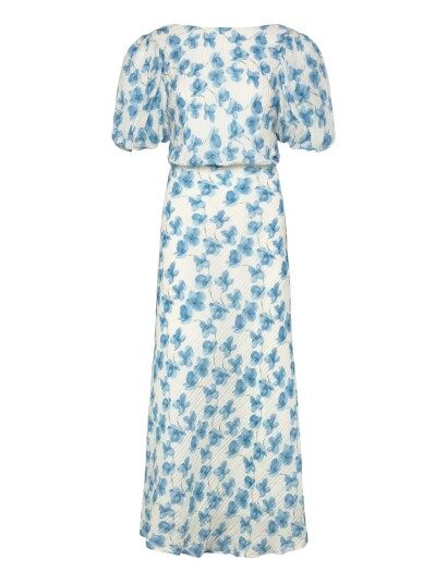 Bubbleroom Structured Puff Sleeve Ankle Dress Blue 40 Bubbleroom Structured Puff Sleeve Ankle Dress Blue 40