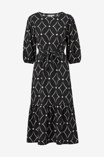Bubbleroom Kjole Structure Flounce Midi DresSvart