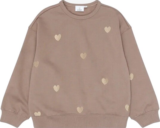 The New Tnyolaine Os Sweatshirt TAUPE GRAY EMB TN 98/104