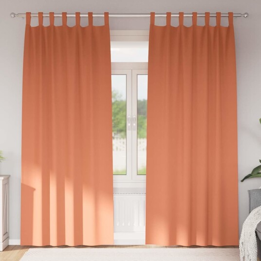 Gardiner med gardiner 2 pcs Terrakotta Polyester