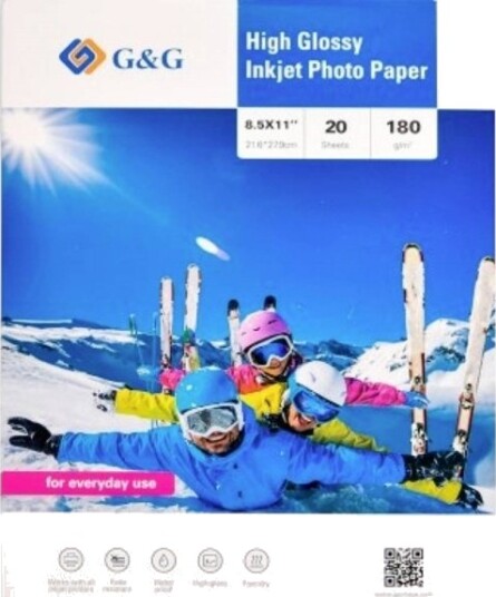 G&G Fotopapir 8,5x11" Blank 180 g/m² 20 ark