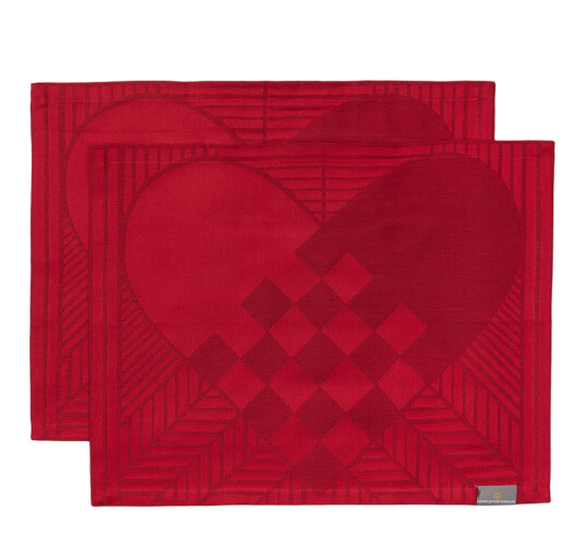 Georg Jensen Damask Christmas Rustic spisebrikke 2-pk 50x38 cm dyp rød