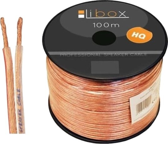 Libox Kabel Glosnikowy 2×0,35Mm Lb0004 Kobberkledd Aluminium Cca 100 M Gjennomsiktig