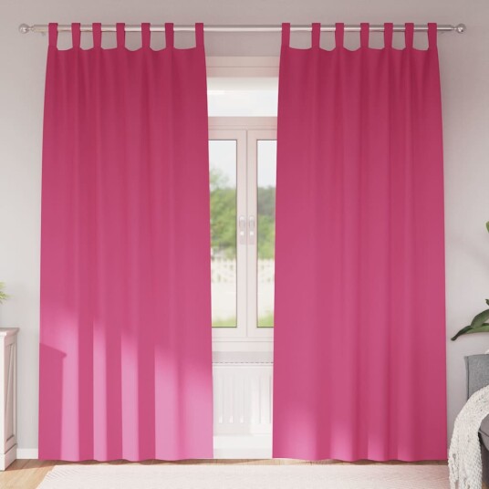 Gardiner med gardiner 2 pcs Lys rosa 225 x 140 cm Polyester