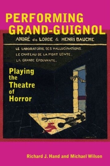 Performing Grand-Guignol Av Richard J. Hand, Michael Wilson