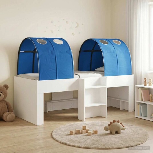Seng med tunnel 4 pcs Hvit og blå Konstruert tre