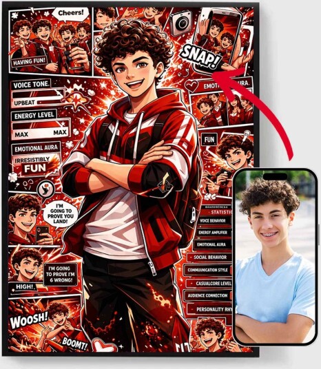 Personalisert Plakat Anime Manga Portrett AI Plakat