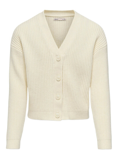 Kids Only Kogmandy Ls Short Boxy Cardigan Knt Noos - Cream - 122-128
