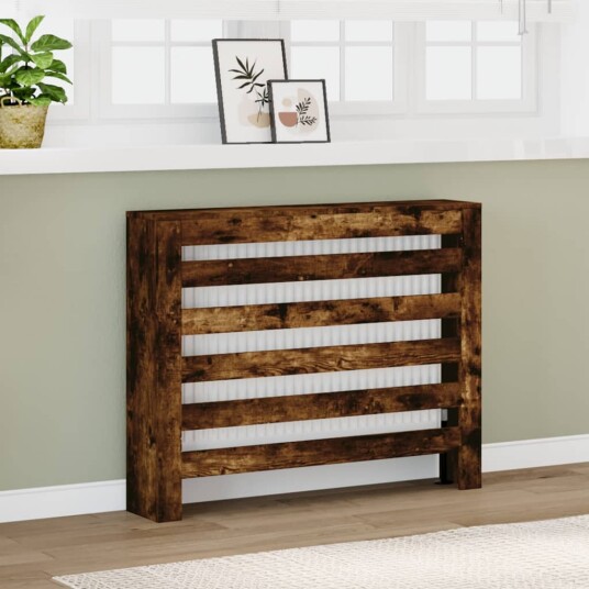 Radiatordeksel røkt eik 104x20x82 cm konstruert tre