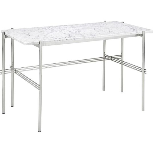 GUBI TS Skrivebord 120x60 Polert Stål/hvit Carrara Marmor GUBI TS Skrivebord 120x60 Polert Stål/hvit Carrara Marmor