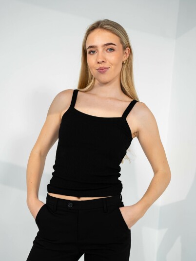 Selected Femme Celica Anna Strap Tank Top Sort L