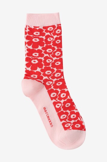 Marimekko Strumpor Linjaus Pikkuinen Unikko Rød Marimekko Strumpor Linjaus Pikkuinen Unikko Rød