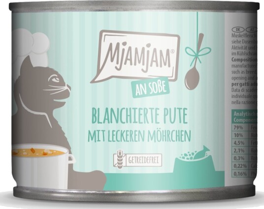 Mjamjam Våtfôr Med I Saus Blanchert Med Smakfulle Gulrøtter Kalkun 24 X 185 G