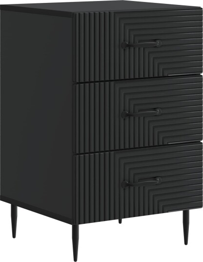  Nattbordskap med skuff Svart 43 x 41 x 66,5 cm Konstruert tre