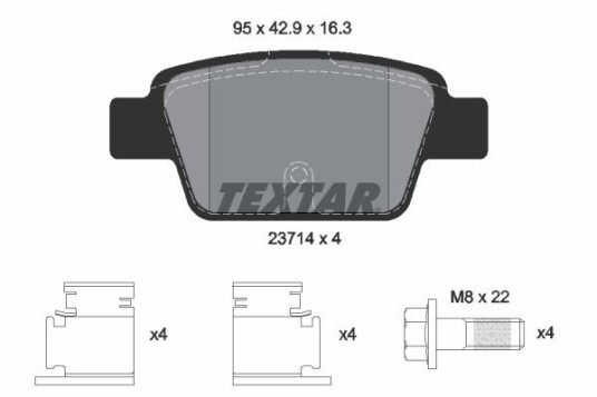 Bremseklosser TEXTAR 2371401 Bremseklosser TEXTAR 2371401