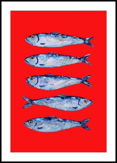 Sardines Berry Red Plakat Plakat / 70x100cm