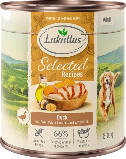 Lukullus Våtfôr Selected Recipes Delikate Andehjerter 6 X 800 G