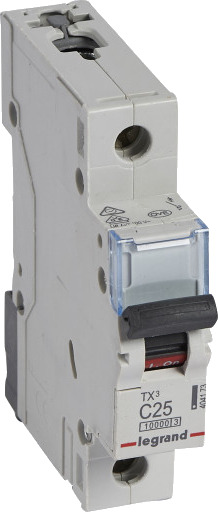 Legrand 10 stk TX³ MCB automatsikring C25 1P 1M 10/10kA