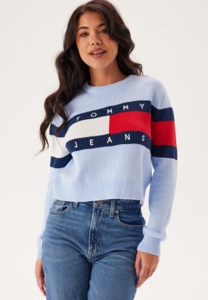 TOMMY JEANS Tjw Center Flag Sweater C3q Sweet Blue XS